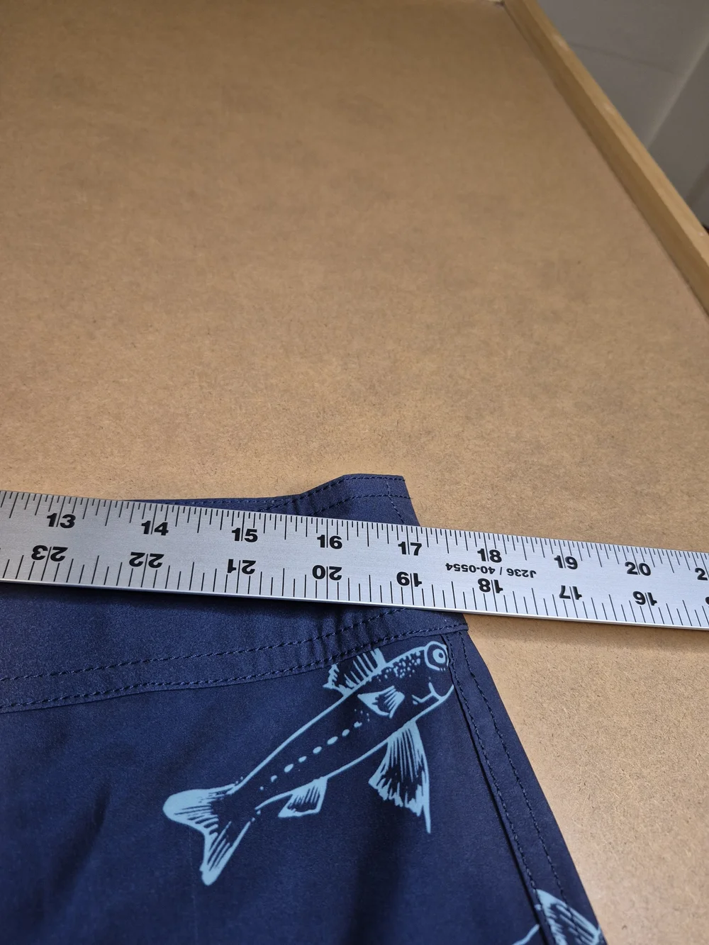 Travis Mathew Navy Swim Shorts with Light Blue Whale & Fish Print 4552